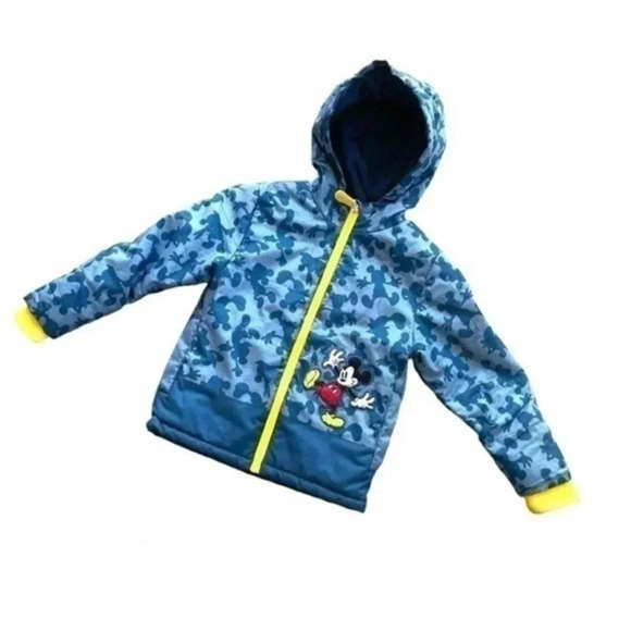 Disney Mickey Mouse little boy’s jacket fleece lined hooded size 4T EUC - Picture 1 of 10